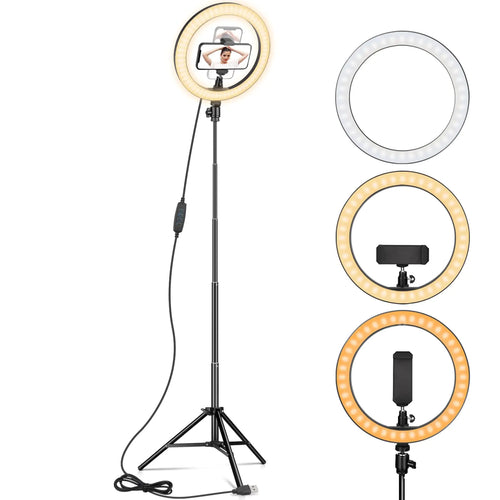 10" LED Ring Light with 67" Tripod Stand & Phone Holder