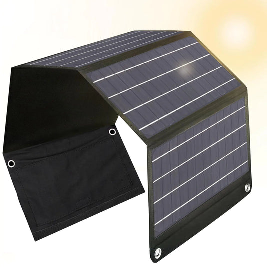 28W Foldable Solar Panel Charger - Dual USB, Portable