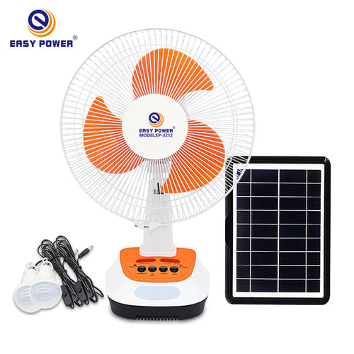 12-Inch Solar Rechargeable Camping Fan
