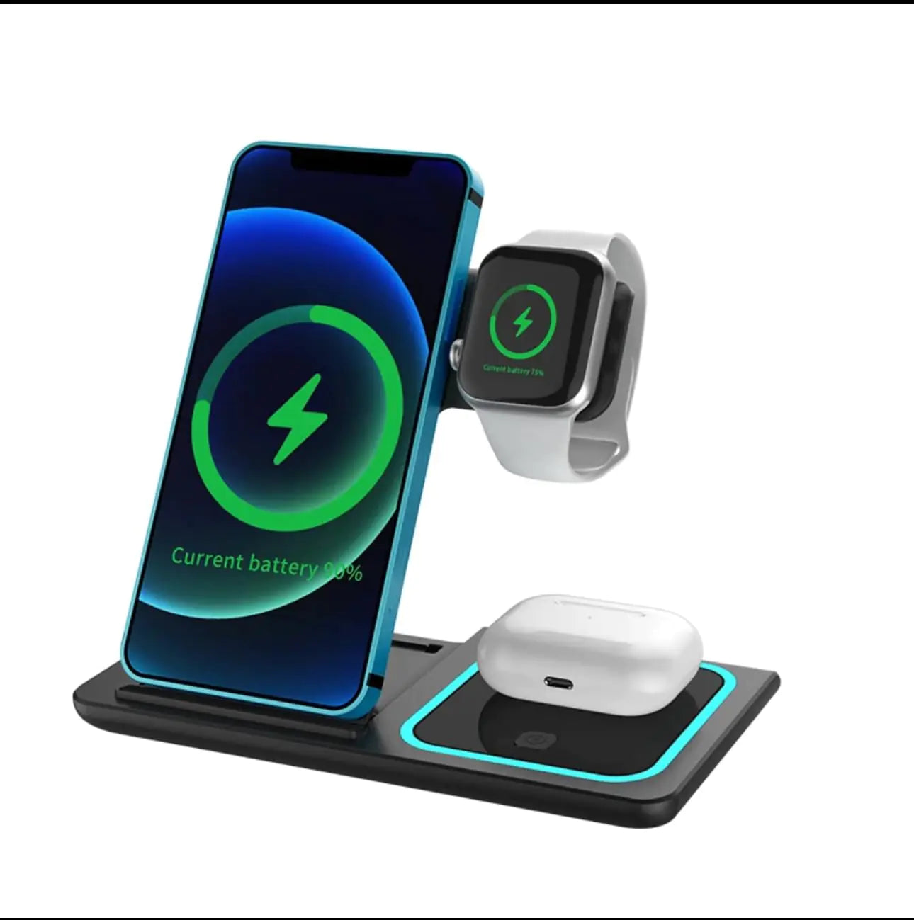 3-in-1 Wireless Charging Station for Phone, Watch & Earbuds